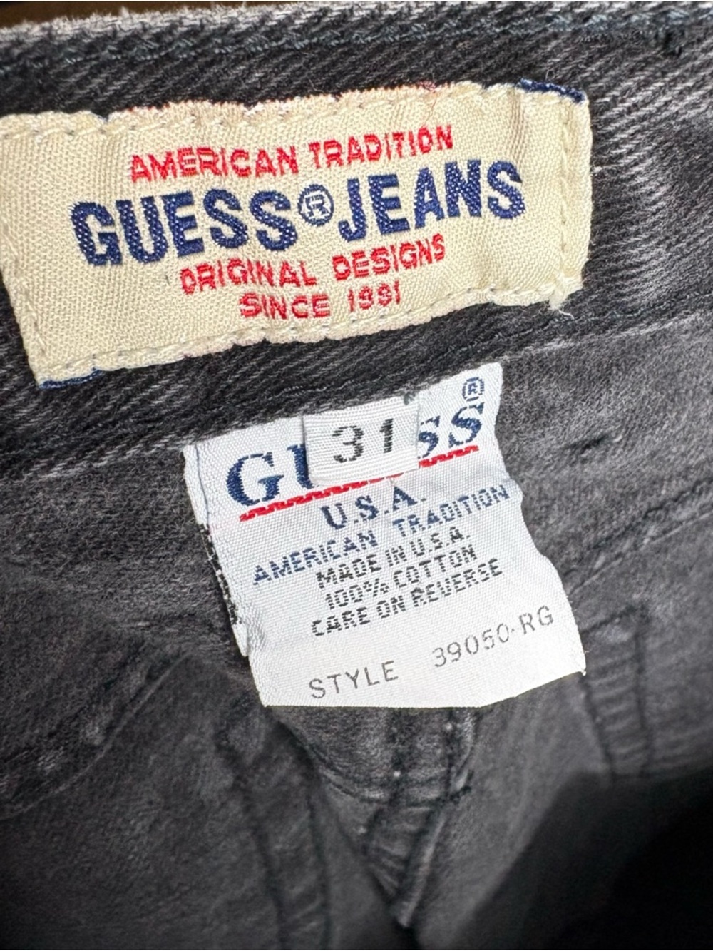 Vintage 90’s Guess Women’s Black Straight Leg Jeans Size 31 - Picture 3 of 5